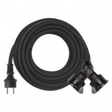 Venkovní prodlužovací kabel 10 m 2 zásuvky černý guma 230 V 1,5mm2 EMOS P0601