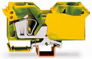 2vodičová svorka pro ochranný vodič, 35mm2, Boční držáky značení, zeleno-žlutá