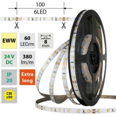 LED pásek SMD2835 EWW 60LED/m 5m, 24V, 4,8 W/m MCLED ML-126.832.60.0