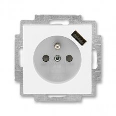 Zásuvka s USB nabíjením 5569H-A02357 01 bílá/ledová bílá Levit ABB