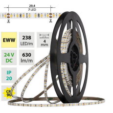 LED pásek SMD2216 EWW, 238LED/m, 7,2W/m, DC 24V, 630lm/m, CRI90, IP20, 4mm, 10m