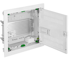 Multimediální rozvodnice podomítková IP30, perforovaná dvířka, 329x358x94mm