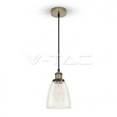 Závěsné svítidlo V-TAC Vintage Glass Transparent d140 VT-71406