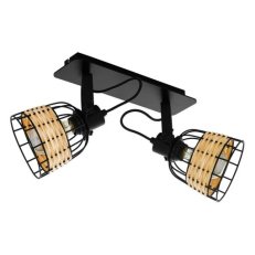 Bodové svítidlo ANWICK 1 2xE27 černá/RATTAN 80W IP20 EGLO 43325