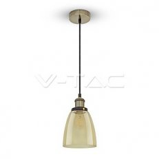 Závěsné svítidlo V-TAC Vintage Glass Amber 2200K d140 VT-71406