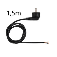 Přívodní kulatý kabel 1,5m s úhlovou vidlicí, 3x0,75mm2, černý