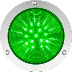 Svítidlo signální s trvalým svitem R4 LED 24 V, ACDC, IP66, zelená, chrom 21417