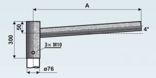 výložník UD 2-500/76/180°,žár.zinek