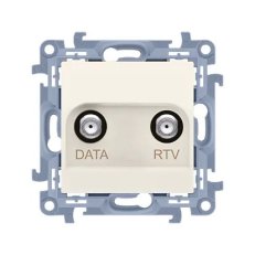 Anténní zásuvka R-TV-DATA, frekvence pro vstupy - 5÷1000 MHz, krémováová