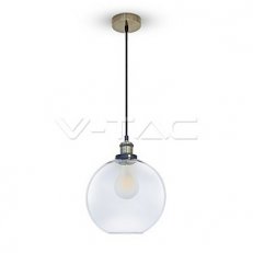 Závěsné svítidlo V-TAC Vintage Glass Transparent d250 VT-72506