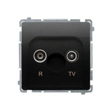 Anténní zásuvka R-TV koncová oddělená útlum:1dB černá matná :3015 BMZAR1/1.01/49
