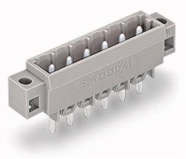 Konektor s pájecími piny THT, pájecí kontakt 1,0x1,0 mm, rovné, šedá 2pól.