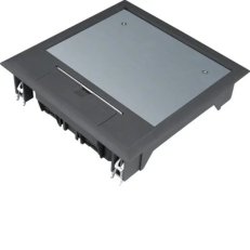 Víko podlahové krabice Q06 čtvercové pro 6 přístrojů, pro podlahy 5 mm, černá