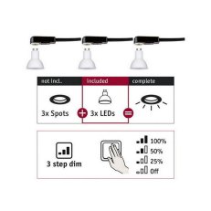 Žárovka Choose LED-Modul GU10 3-krokové-stmívatelné 3x6,5W 2.700 PAULMANN 28785