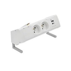 Kancelářská sestava zásuvek: 2x 250 V typ E + USB A-C nabíječka kabel bílá :5025