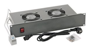 19'' vent.jednotka,2x ventilátor 70W,včetně termostatu, 2U SCHRACK DLT24802--