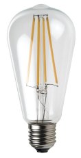 Filament LED bulb, transparent, metal+gl