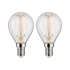 LED kapka Filament E14 230V 2x2,7W 2700K čirá PAULMANN 28857