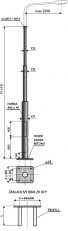 JB 9 T P stožár silniční, bezpaticový,třístupňový, přírubový 159/133/114