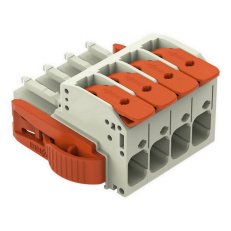 Pružinová svorka Páčka CAGE CLAMP sv.šedá 10mm2 4pól. WAGO 831-1104/038-000