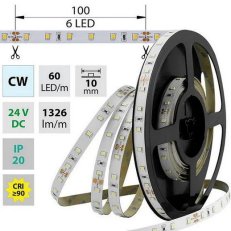 LED pásek SMD2835 CW, 60LED, 5m, 24V, 14,4 W/m MCLED ML-126.702.60.0