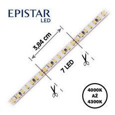 LED pásek 182LED/m 2216 IP20 4000-4300 K bílá 24V 4mm 5m FK TECHNICS 4739208-60