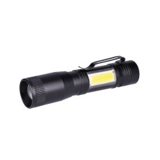 LED kovová svítilna, 150 +60lm, 3W + COB, AA, černá SOLIGHT WL115
