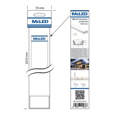 Nášlapný hliníkový profil BD 2m mléčný difuz, 2x koncovka MCLED ML-761.071.02.S2