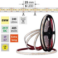 LED pásek SMD2835 EWW 240LED/m 50m, 24V, 6 W/m MCLED ML-126.035.90.2