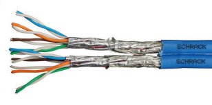 Kabel S/FTP Cat.7 1000MHz duplex 2xAWG23