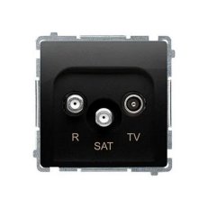 Anténní zásuvka R-TV-SAT koncové/zakončovací útlum:1dB černá matná :3015