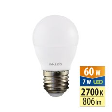 LED žárovka kapka 7W, E27, 2700K, CRI80, 200°, 360° 806lm MCLED ML-324.045.87.0