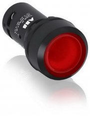 CP1-11R-01, Tlačítko červené, prosvětlené, včetně LED ABB 1SFA619100R1141