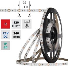 LED pásek SMD2835 R 120LED/m 5m, 12V, 9,6 W/m MCLED ML-121.834.60.0