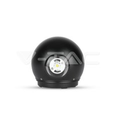 6W LED Wall Light Black Body Round IP65