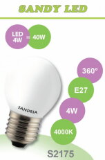 Sandy S2175 SANDY LED E27 B45 4W 4000K OPAL 360°