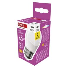 LED žárovka Classic Mini Globe E27 6,5 W (60 W) 806lm neutrální bílá EMOS ZQ6E43