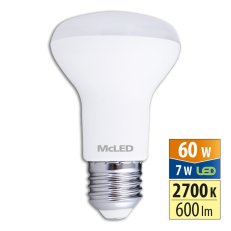 LED žárovka R63 7W, 2700K, E27, CRI80, vyz. úhel 120°, use 360° 600lm