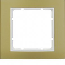 Rámeček, 1-násobný, B.3, Alu zlatá/bílá mat BERKER 10113046