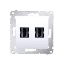 Dvojitá zásuvka HDMI, (strojek s krytem) bílá KONTAKT SIMON DGHDMI2.01/11