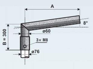 SK 2/76 - 500/120 výložník sadový, lomen