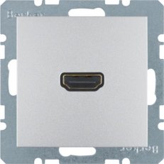 Zásuvka HDMI s připojením konektoru 90°, S.1/B.x, stříbrná mat BERKER 3315431404