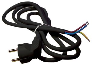 Přívodní kabel FLEXO H05RR-F 3G1,0C s úhlovou vidlicí 2m černá GUMA