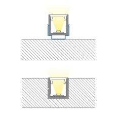 Přisazený hliníkový profil PW černý 11x11mm, včetně mléčného difuzoru, 1m