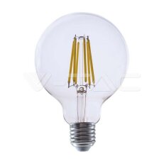 LED žárovka V-TAC 4W Filament E27 G95 Clear Cover 3000K