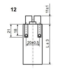 Světelný kompenzační kondenzátor 4,5uF 25x75mm svorkovnice zacvaknutí LCP0045012