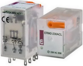Paticové relé ERM2-230ACL, 2xCO,12A, 230V AC, s LED indikátorem ETI 002473005
