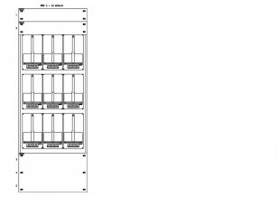 Konstrukce elektroměrová 3-42, 3-řadá, plastové panely SCHRACK CSIL116342