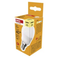 LED žárovka Basic Mini Globe E14 5,5 W (40 W) 470 lm teplá bílá EMOS ZL1F22