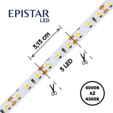 LED pásek 96LED/m 3528 IP20 4000-4300 K bílá 12V 20m FK TECHNICS 4738199-60